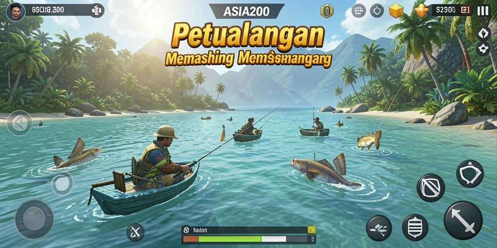 Tampilan menakjubkan dari gameplay memancing yang seru.