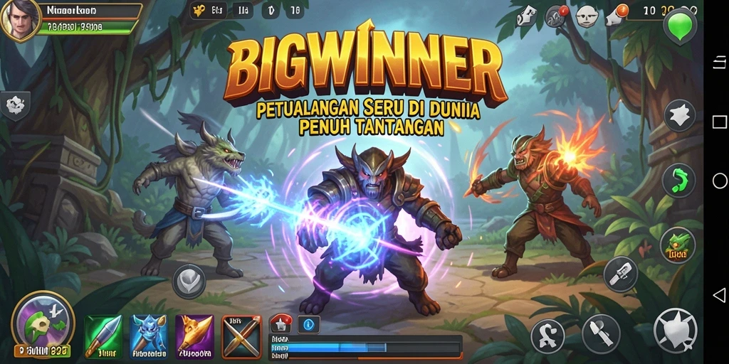 Screenshot gameplay BIGWINNER yang menampilkan aksi petualangan seru.