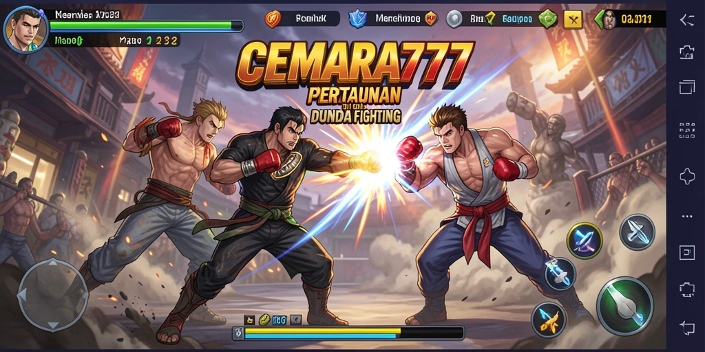 Gameplay CEMARA777 yang intens dan penuh aksi dalam pertarungan Fighting.