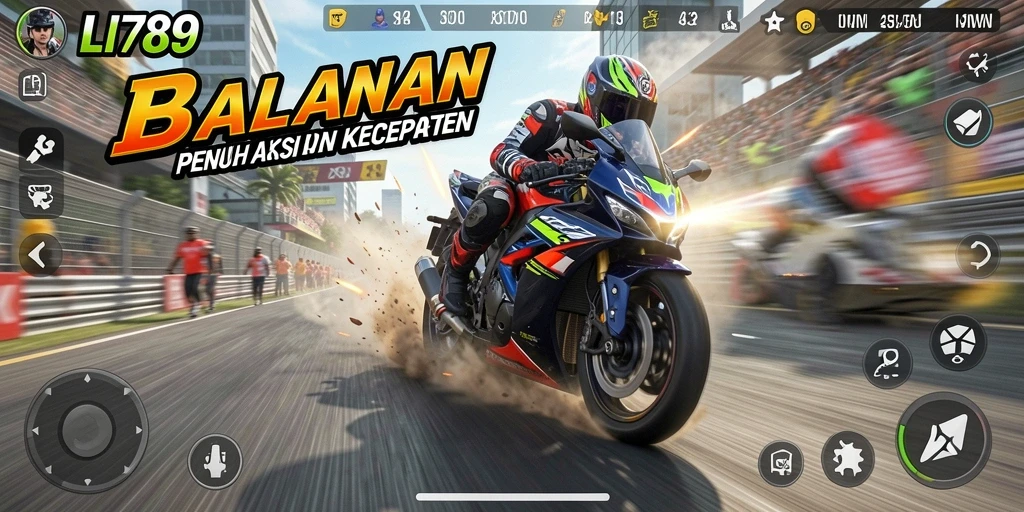 Gameplay seru dan menegangkan di <strong>LI789</strong> dengan balapan motor yang cepat.