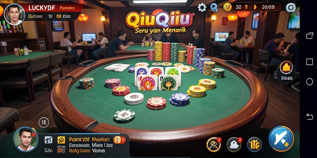 Screenshot utama LUCKYDF menampilkan gameplay QiuQiu yang seru.