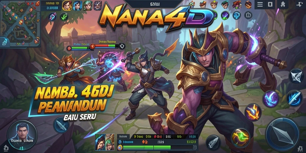 Tampilan menarik dari gameplay NANA4D dalam aksi MOBA.