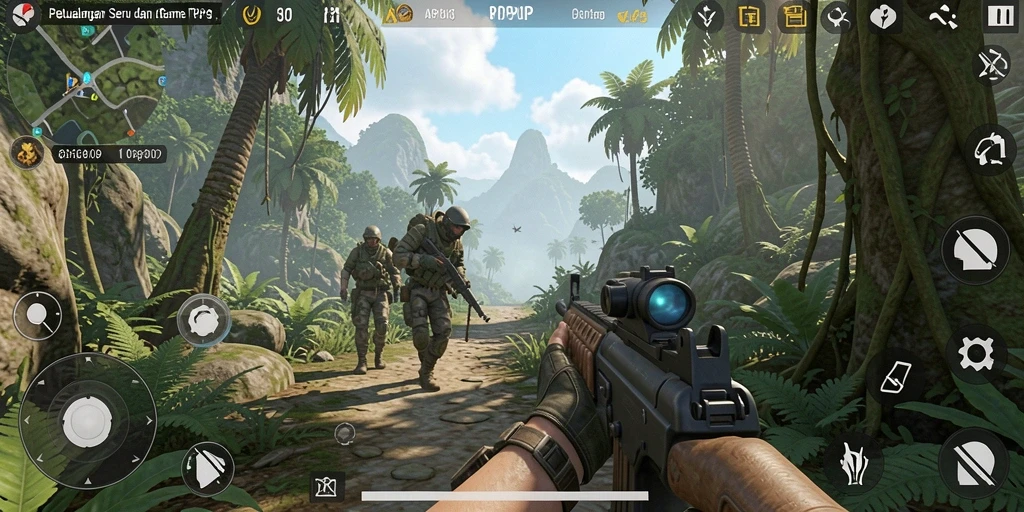 Screenshot RPRPRP menampilkan aksi intens dalam gameplay TPS.