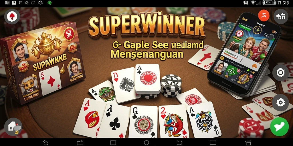 Tampilan gameplay SUPERWINNER yang menarik dan interaktif dalam permainan Gaple.