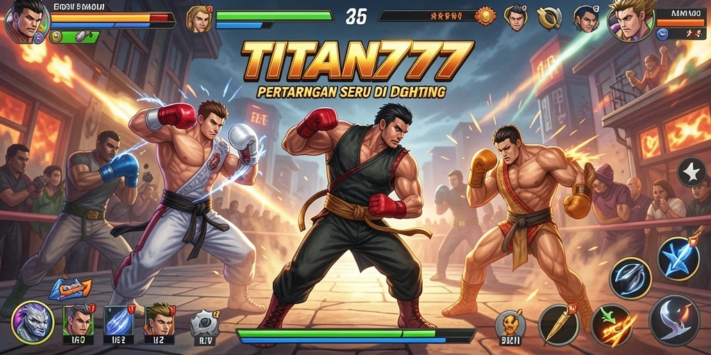 Tampilan aksi mendebarkan dari gameplay Fighting di TITAN777.