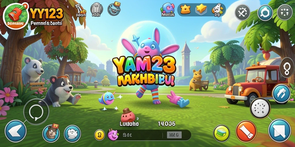 Tampilan seru gameplay YY123 dengan karakter yang menarik.